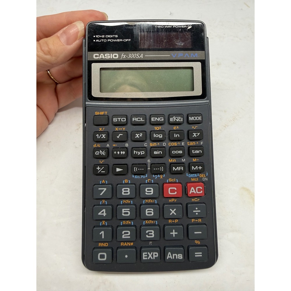 Casio fx-300SA Scientific Calculator VPAM 208 Functions Solar Power Black